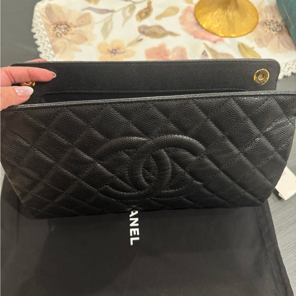 Authentic!!! Chanel Clutch Black Quilted CC evening bag - Picture 3 of 6
